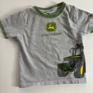John Deere Gray and Green 2T Toddler T- Shirt with iconic logo and tractor.